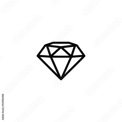 Diamond Gem Outline Icon Vector