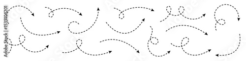 Set of dashed curved arrows.