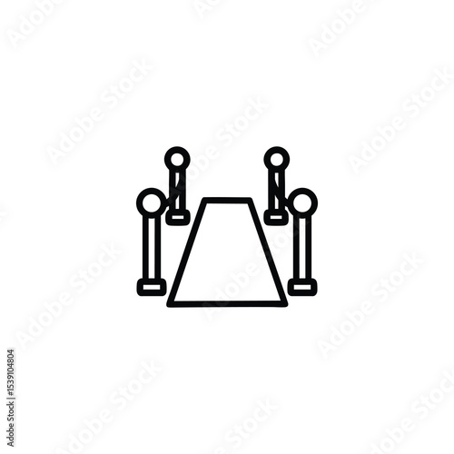 Red Carpet Rolled Segment Icon Vector