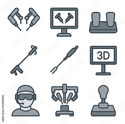 Pre-Surgical Icon Set. Flat icon set of pre-surgical preparation: patient chart, consent form, antiseptic