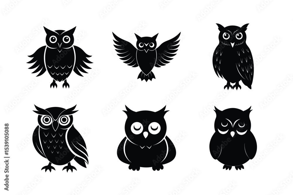 Owl silhouette bundle design Owl silhouette bundle design
