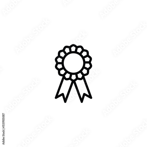 Ribbon Rosette Award Icon Vector