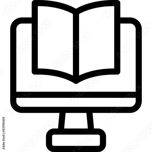 Online study single icon vector illustration