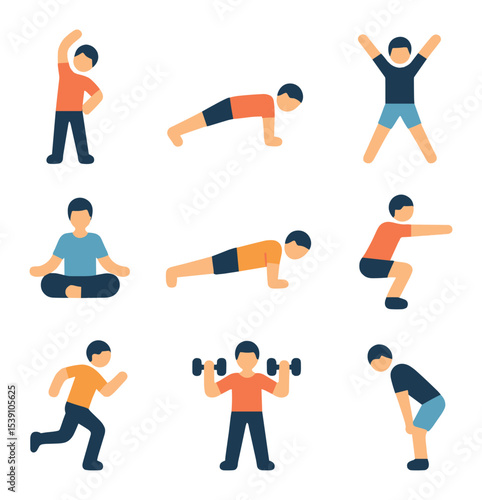 Mobile App Icons. Flat icon set of mobile app development: app icon, emulator screen, mobile framework, code