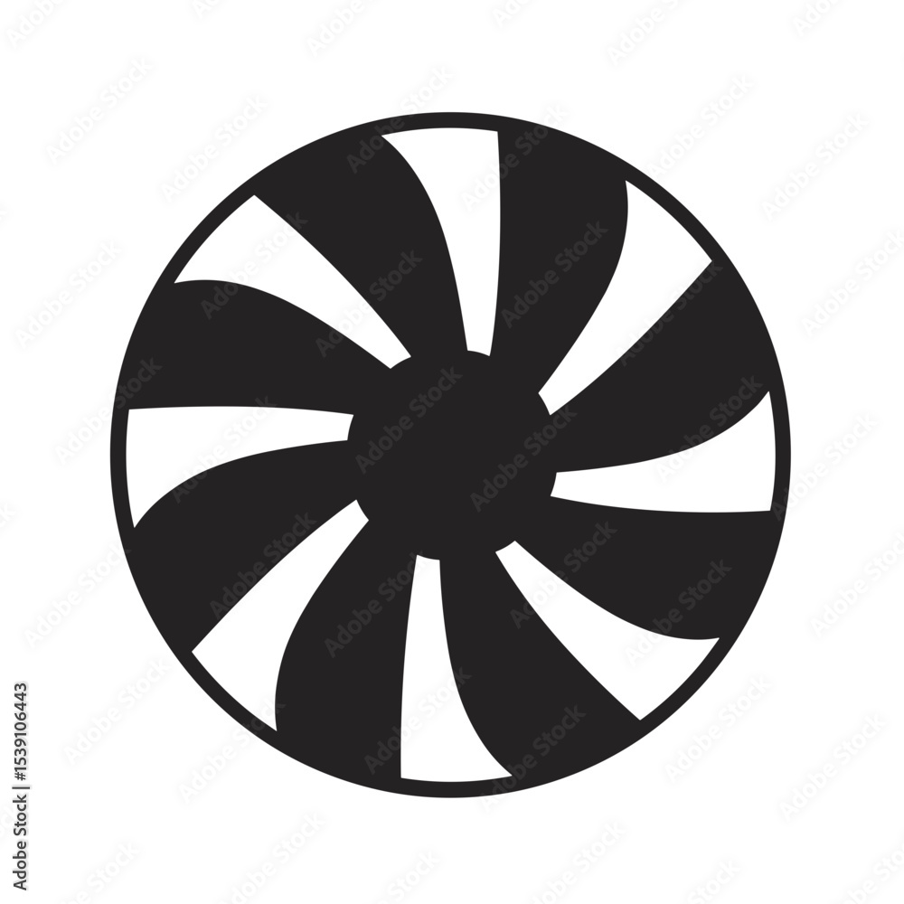 An abstract spiral turbine pattern in black and white tones, suggesting movement and technology for branding, energy or optical illusion themes. An abstract spiral turbine pattern in black and white tones, suggesting movement and technology for branding, energy or optical illusion themes.
