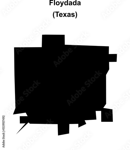 Floydada (Texas) blank outline map