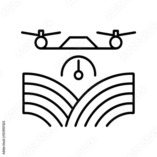 agricultural drone flying over fields