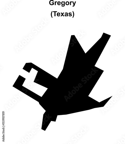 Gregory (Texas) blank outline map