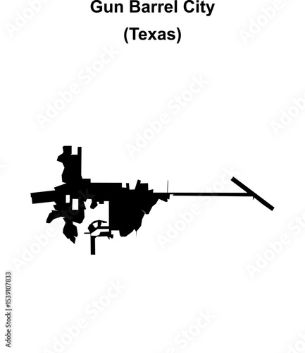 Gun Barrel City (Texas) blank outline map