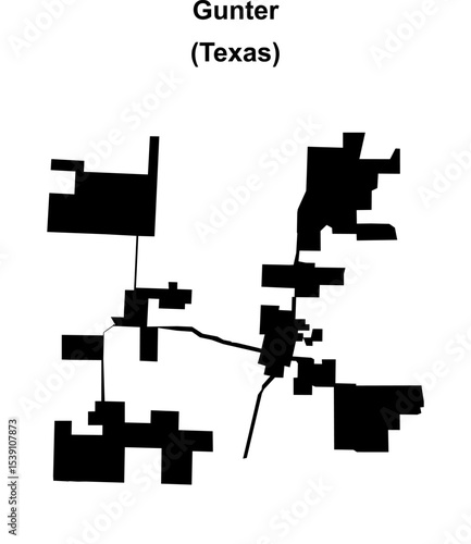 Gunter (Texas) blank outline map