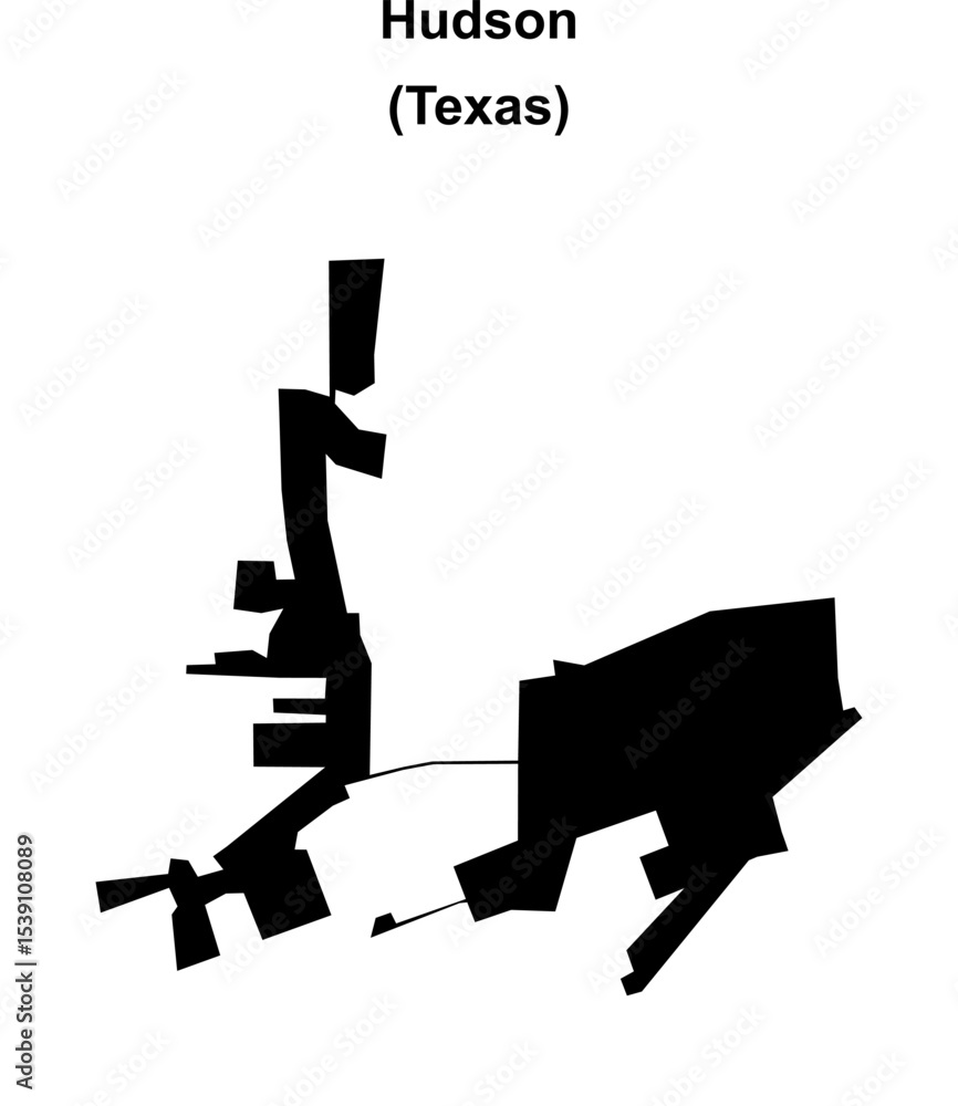 Hudson (Texas) blank outline map Hudson (Texas) blank outline map