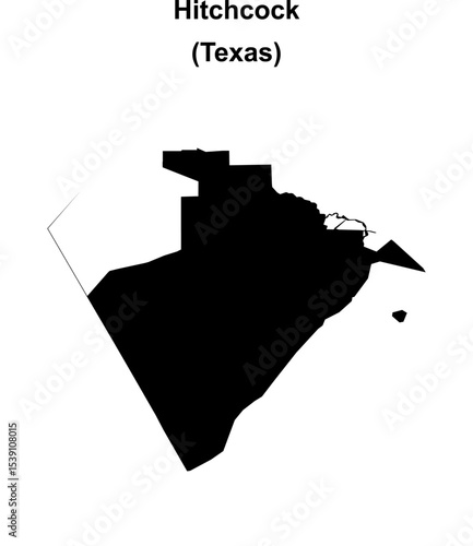 Hitchcock (Texas) blank outline map