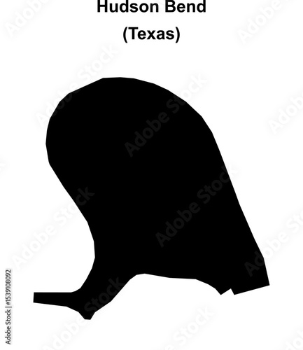 Hudson Bend (Texas) blank outline map