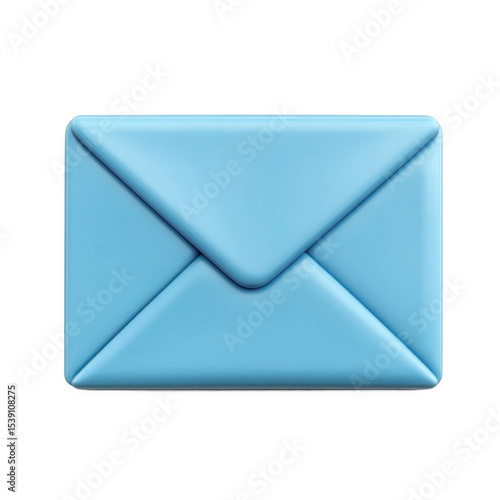 Light blue envelope icon isolated on transparent background