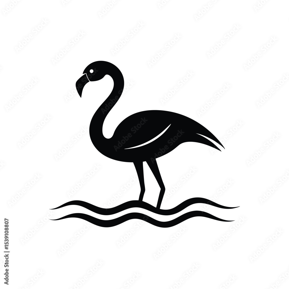 Naklejka premium flamingo silhouette vector