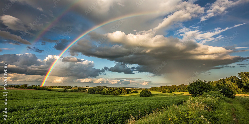Fototapeta premium rainbow over the field