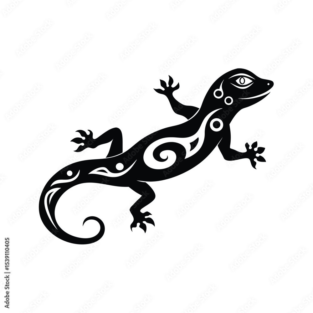 Naklejka premium lizard on a white background
