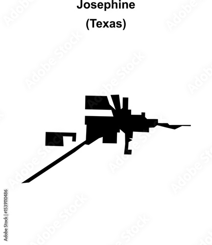 Josephine (Texas) blank outline map