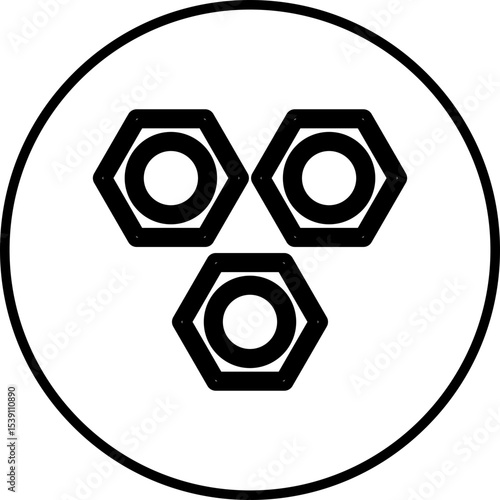 Nut bolt single icon vector illustration