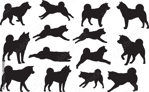 Akita Inu Silhouettes