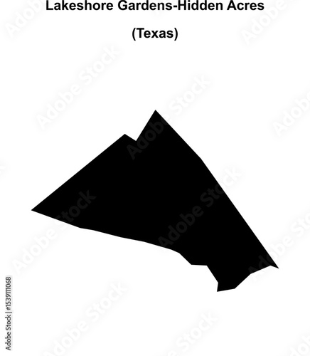 Lakeshore Gardens-Hidden Acres (Texas) blank outline map