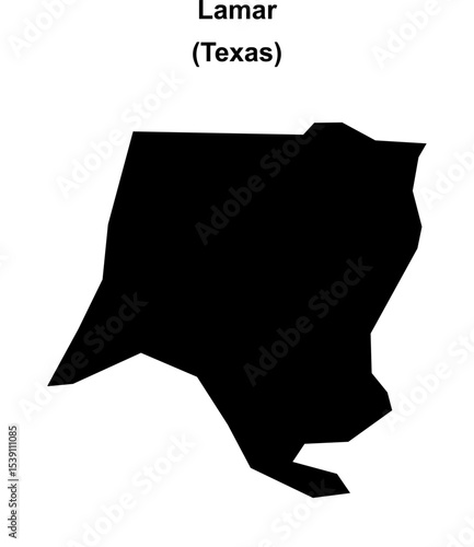Lamar (Texas) blank outline map