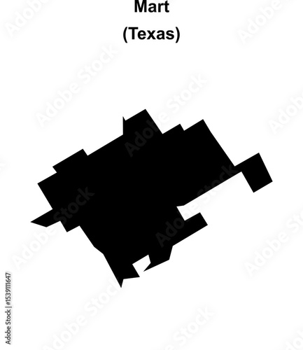 Mart (Texas) blank outline map