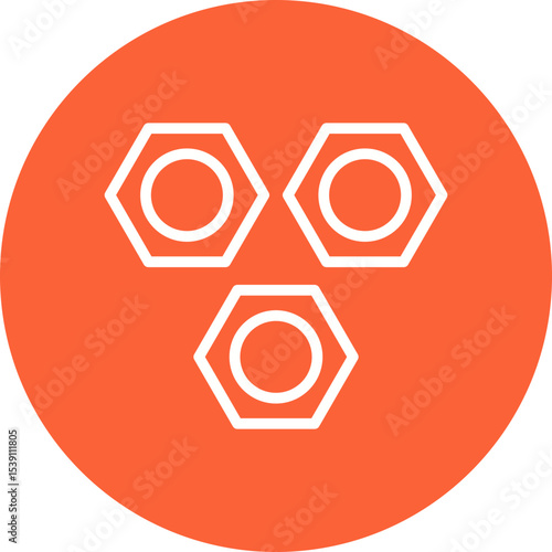 Nut bolt single icon vector illustration