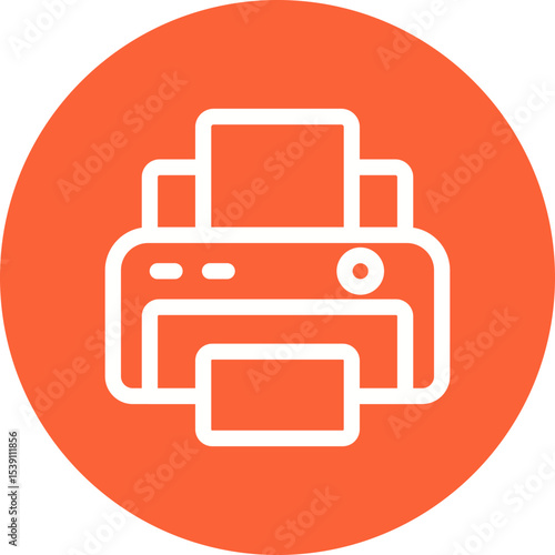 Printer single icon vector illustration
