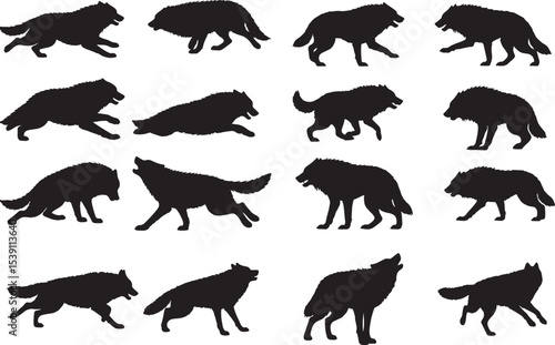 Canvastavla Dire Wolf Silhouettes