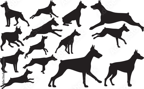 Doberman Pinscher Silhouettes