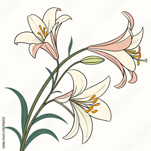 floral background with easter lilies