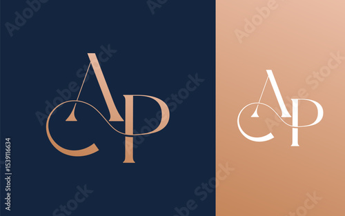 Initial letter AP PA logo design vector illustration for couple, wedding, and business