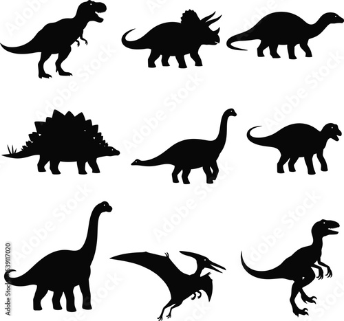 Dinosaur Silhouette Vector - Prehistoric Animal Icon