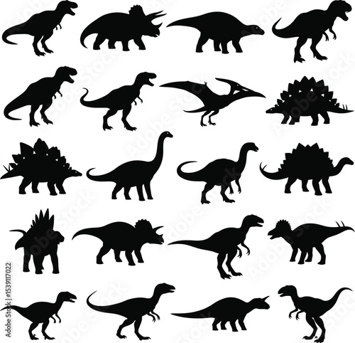 Dinosaur Silhouette Vector - Prehistoric Animal Icon