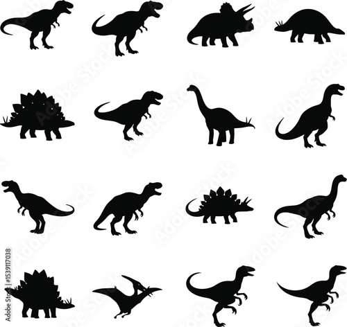Dinosaur Silhouette Vector - Prehistoric Animal Icon