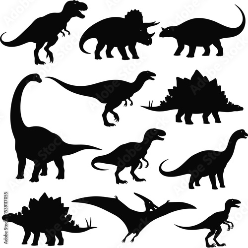Dinosaur Silhouette Vector - Prehistoric Animal Icon