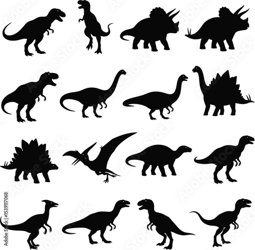 Dinosaur Silhouette Vector - Prehistoric Animal Icon