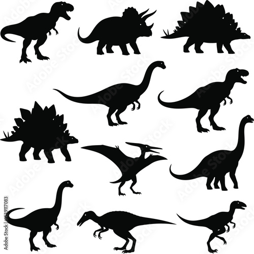 Dinosaur Silhouette Vector - Prehistoric Animal Icon