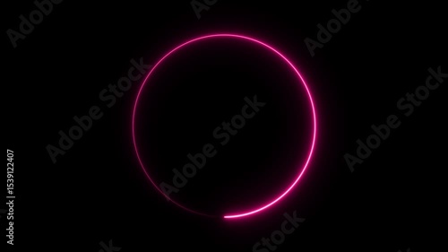 5 to 1 second modern digital countdown timer neon light style on black background,5 seconds simple countdown timer. Circle countdown timer 5 sec animation.