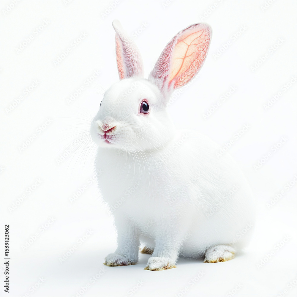 Fototapeta premium white rabbit isolated on white