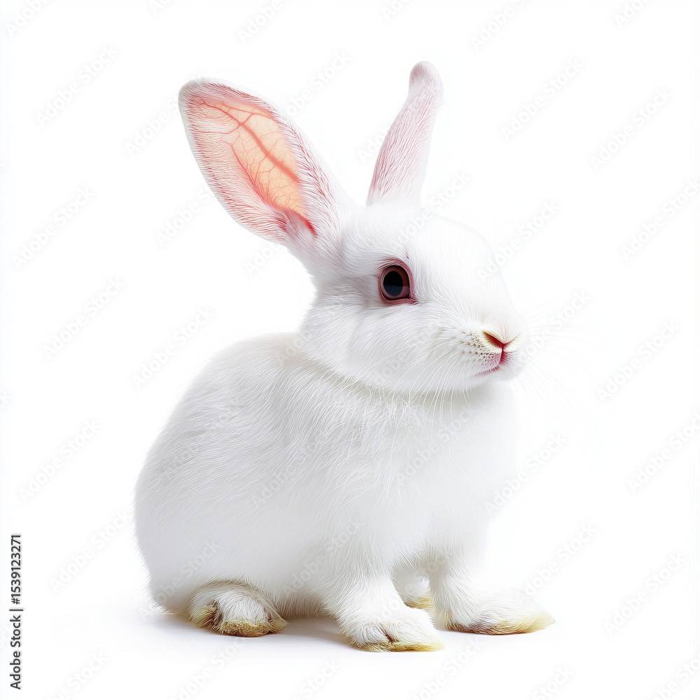 Obraz premium white rabbit on white background