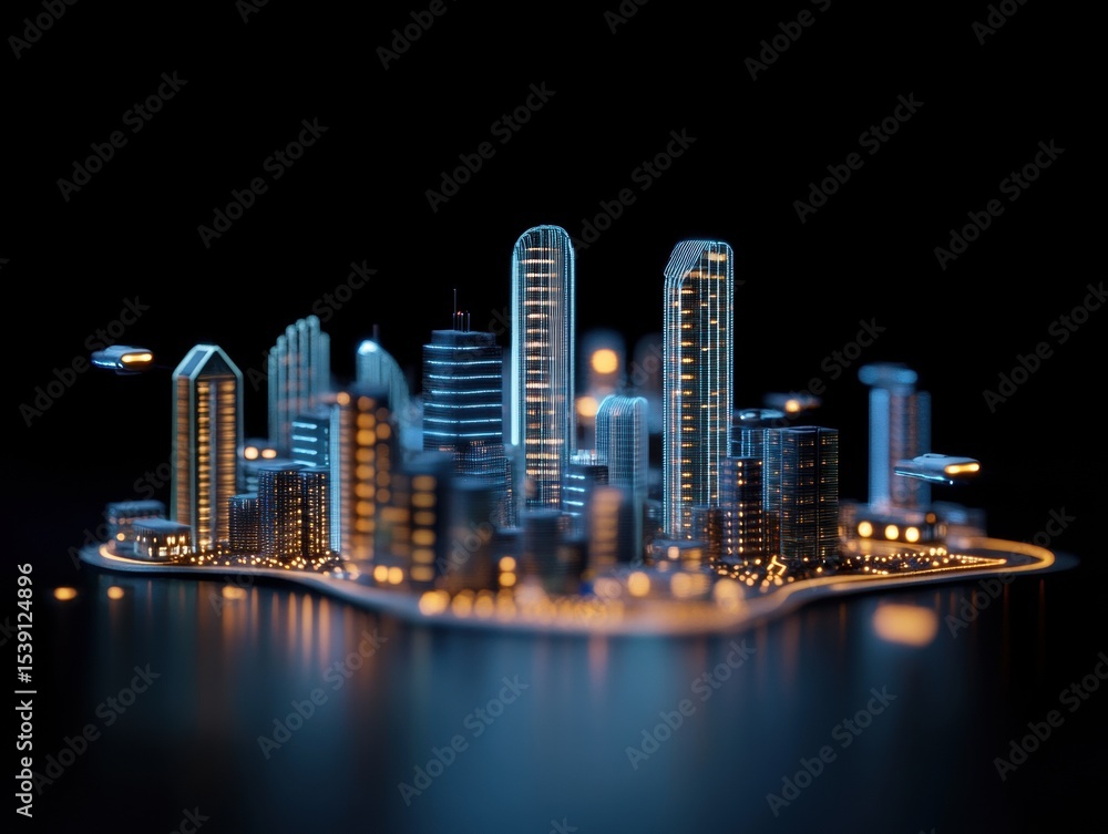 Fototapeta premium Futuristic city island