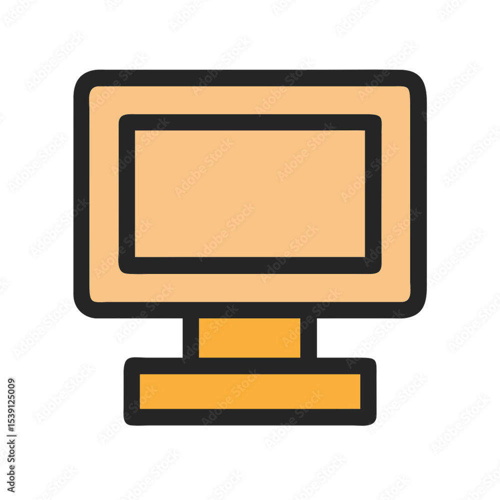 Simple Computer Monitor Icon Flat Design Illustration Simple Computer Monitor Icon Flat Design Illustration