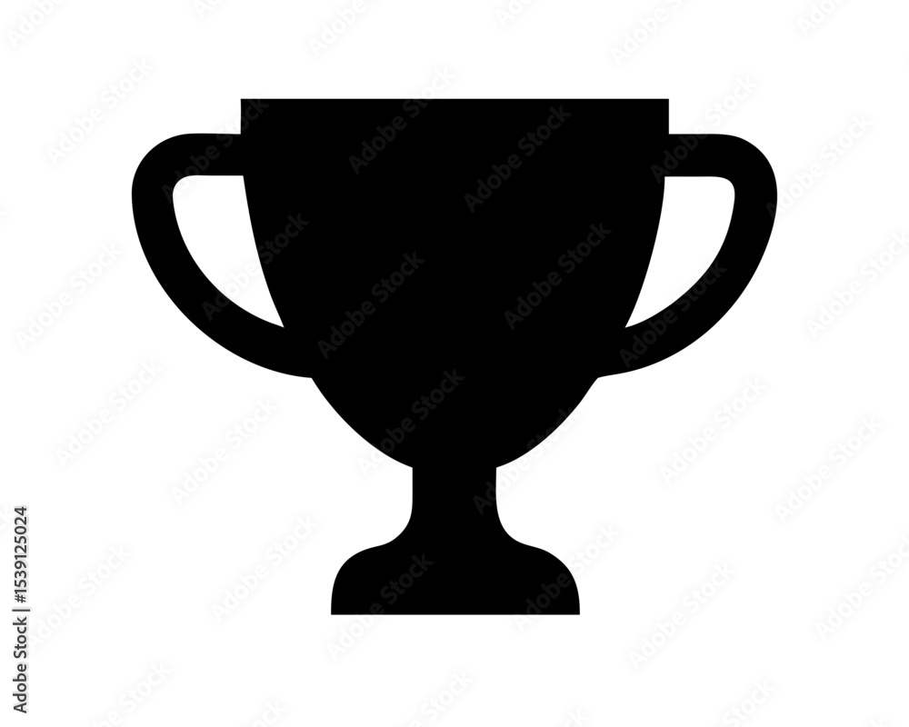 Trophy Cup Icon Vector - Minimalist Winner Symbol Silhouette Award Trophy Cup Icon Vector - Minimalist Winner Symbol Silhouette Award