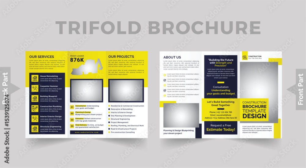 Construction Trifold Brochure Template