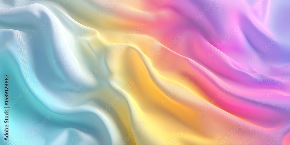 Obraz premium Abstract pastel background with flowing waves of color creating a smooth and dreamy texture effect