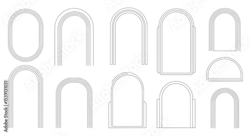Collection of Elegant Arch Frames Design Elements for Modern Decor