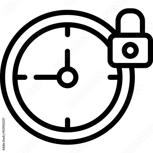 Time lock single icon vector illustration