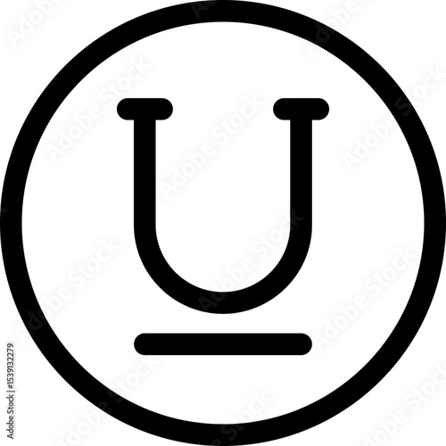 Underline single icon vector illustration